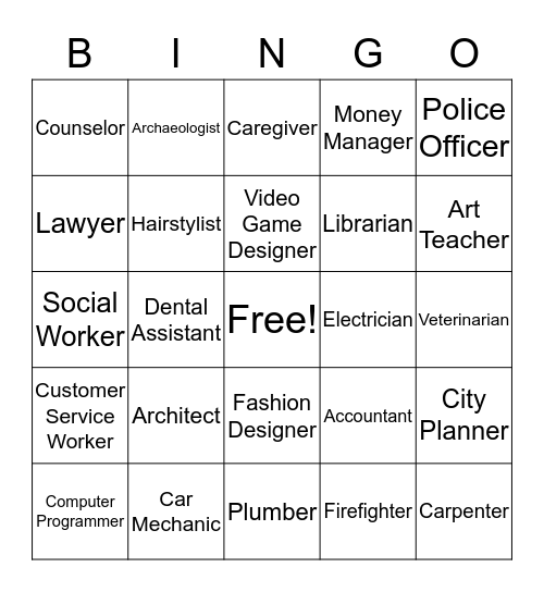 Job Bingo Card