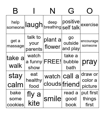 Be Stress Free Bingo Card