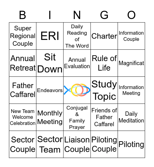 Teams of Our Lady Bingo Card