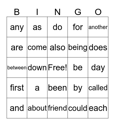 Bentz Bingo Card