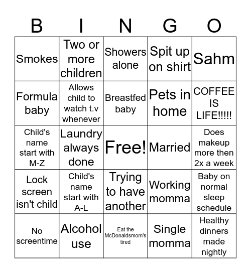 Momma bingo  Bingo Card