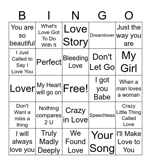 Radio Bridal Bingo Card