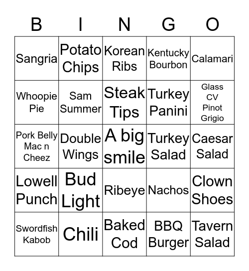 Server Bingo Card