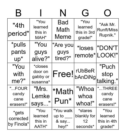 Scovey Bingo Card