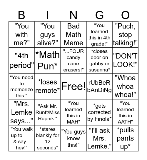 Scovey Bingo Card