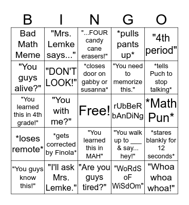 Scovey Bingo Card