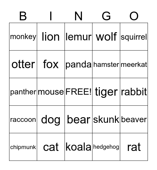 Paws to Read Bingo Card