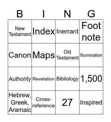 The Bible Bingo Card