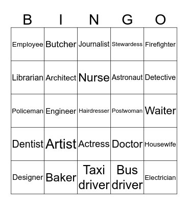 A job or An job? Bingo Card