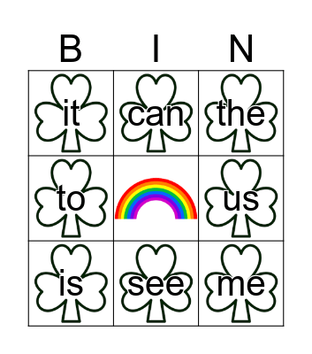 SHAMROCK BINGO Card