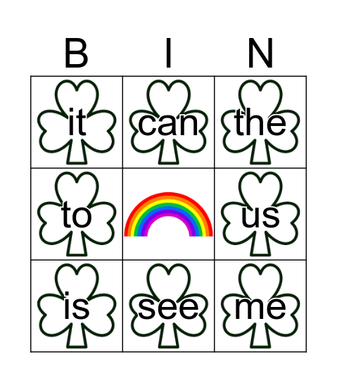 SHAMROCK BINGO Card