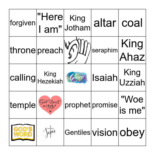 Isaiah the Prophet Bingo Card