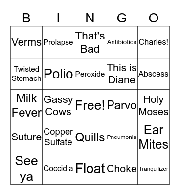 The Incredible Dr. Pol Bingo Card