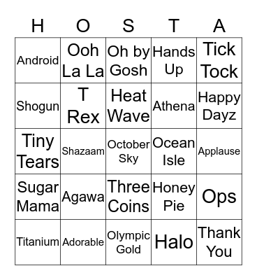 HOSTA BINGO Card