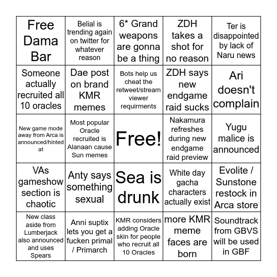 Bingo Card