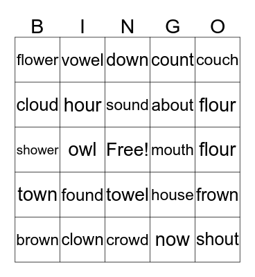 ou/ow bingo Card