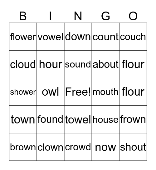 ou/ow bingo Card