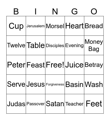 Bible Bingo Card