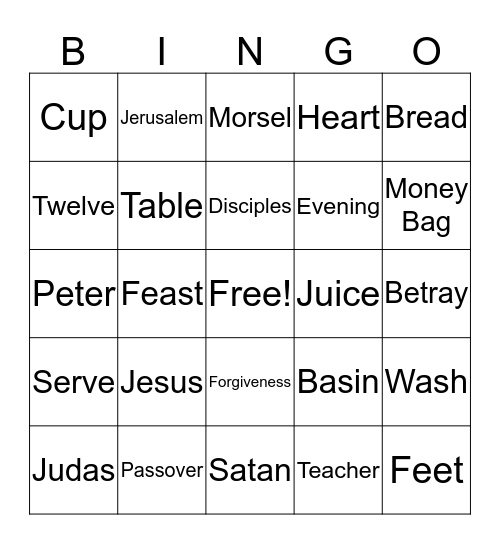 Bible Bingo Card