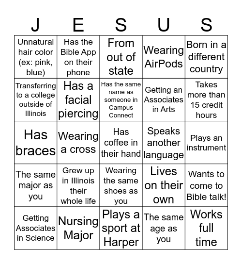 I Got Jesus! Bingo Card