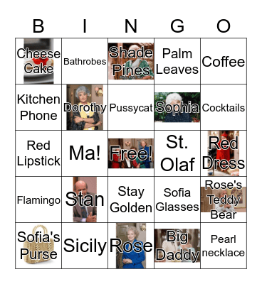 Golden Girls Bingo Card
