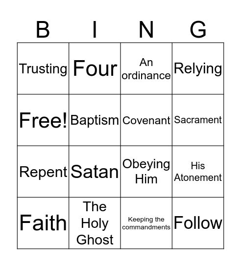 What does it Mean to Live the Doctrine of Christ Bingo Card