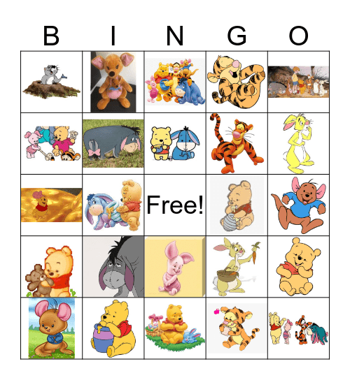 Winnie the Pooh Bingo Card