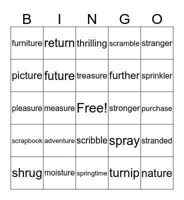 B1 Lesson 113-114 Bingo Card