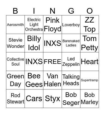MUSIC BINGO Card