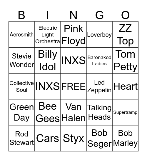 MUSIC BINGO Card