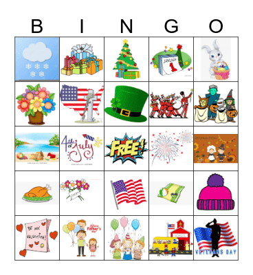 Months & Holidays Bingo Card