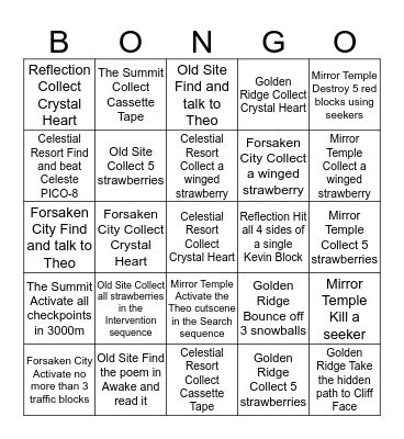 Cellstee Bingo Card