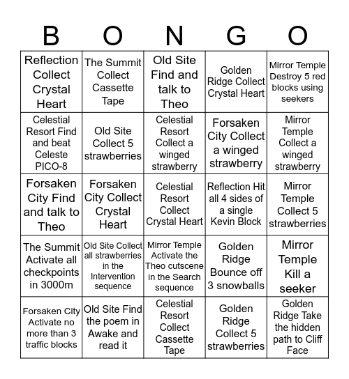 Cellstee Bingo Card