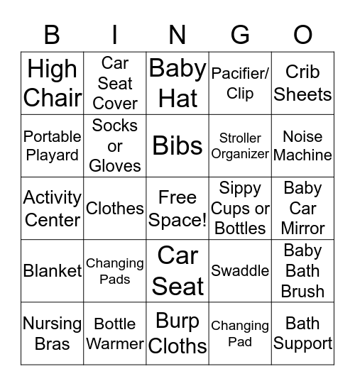 Baby Bingo Card