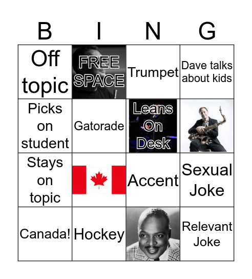 Daddy Dave's Bingo Card