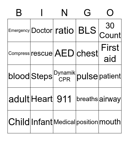Cardic Bingo Card