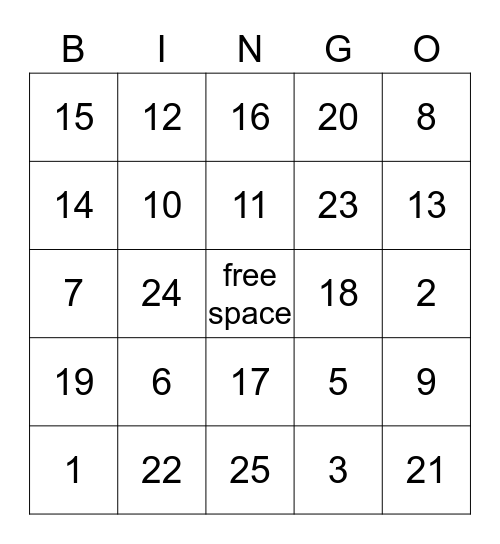 Graduation Bingo Card