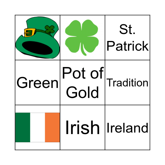 St. Patrick's Day  Bingo Card