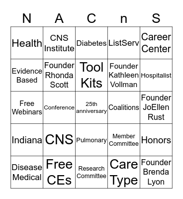 New NACNS Member Bingo Card