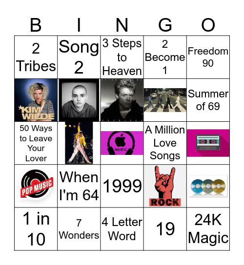 Music Bingo Card