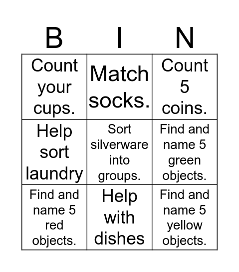 Math E-Learning Bingo Card