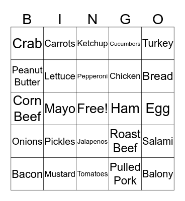 The Bear Ate Your Sandwich  Bingo Card