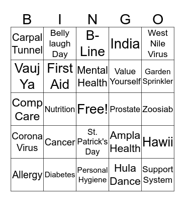 Zoosiab Bingo Card