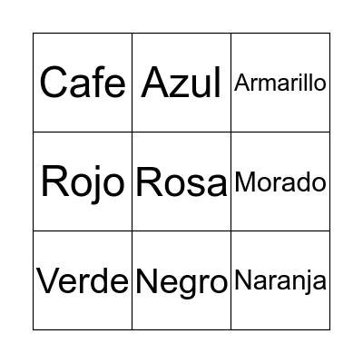 Spanish Bingo Card