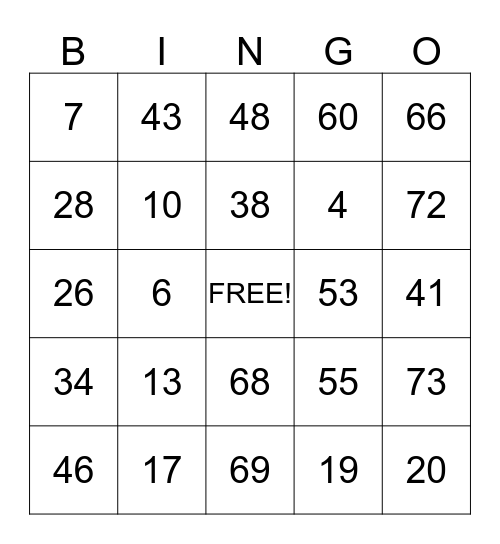 LIANGCO Bingo Card