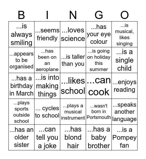 Find someone who... Bingo Card