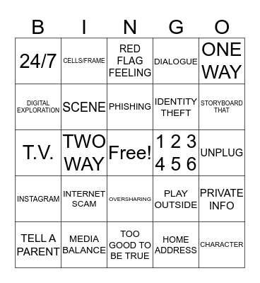 DIGITAL MEDIA Bingo Card