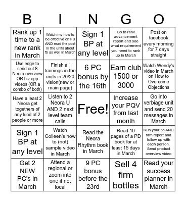 March in Dallas! Bingo Card