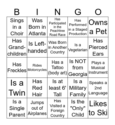 DeKalb County Mentors, Mentees & Friends Bingo Card