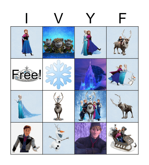 Frozen Bingo Card